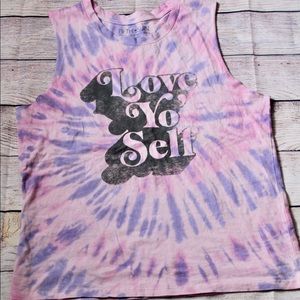 XL TIE DYE LOVE YO SELF TANK